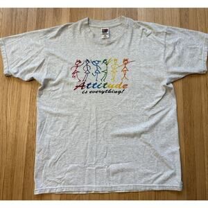 VTG Fruit Of The Loom Best T Shirt Mens XL Grey Mental Health Attitude 90s